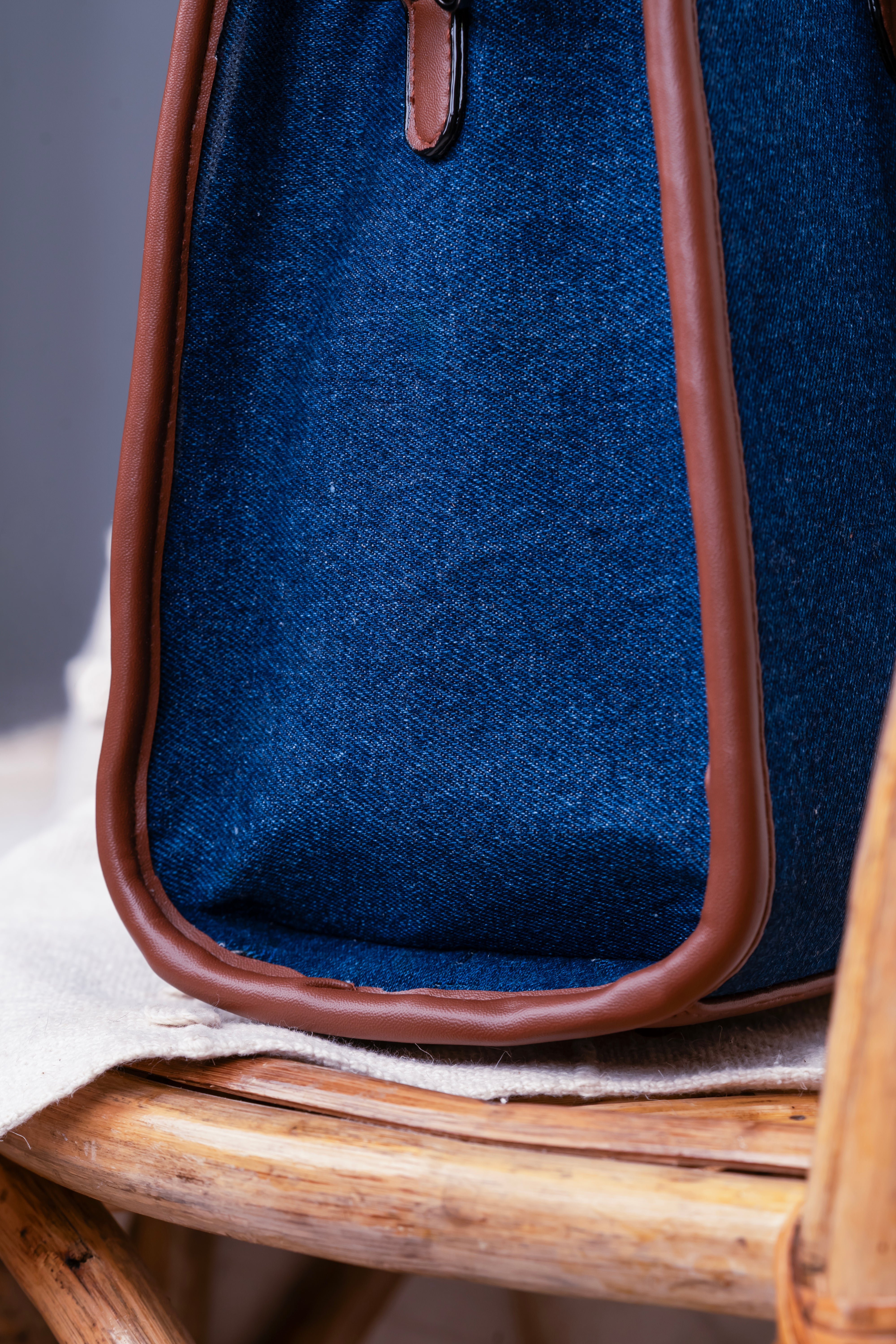 Two Toned Denim Tote Bag