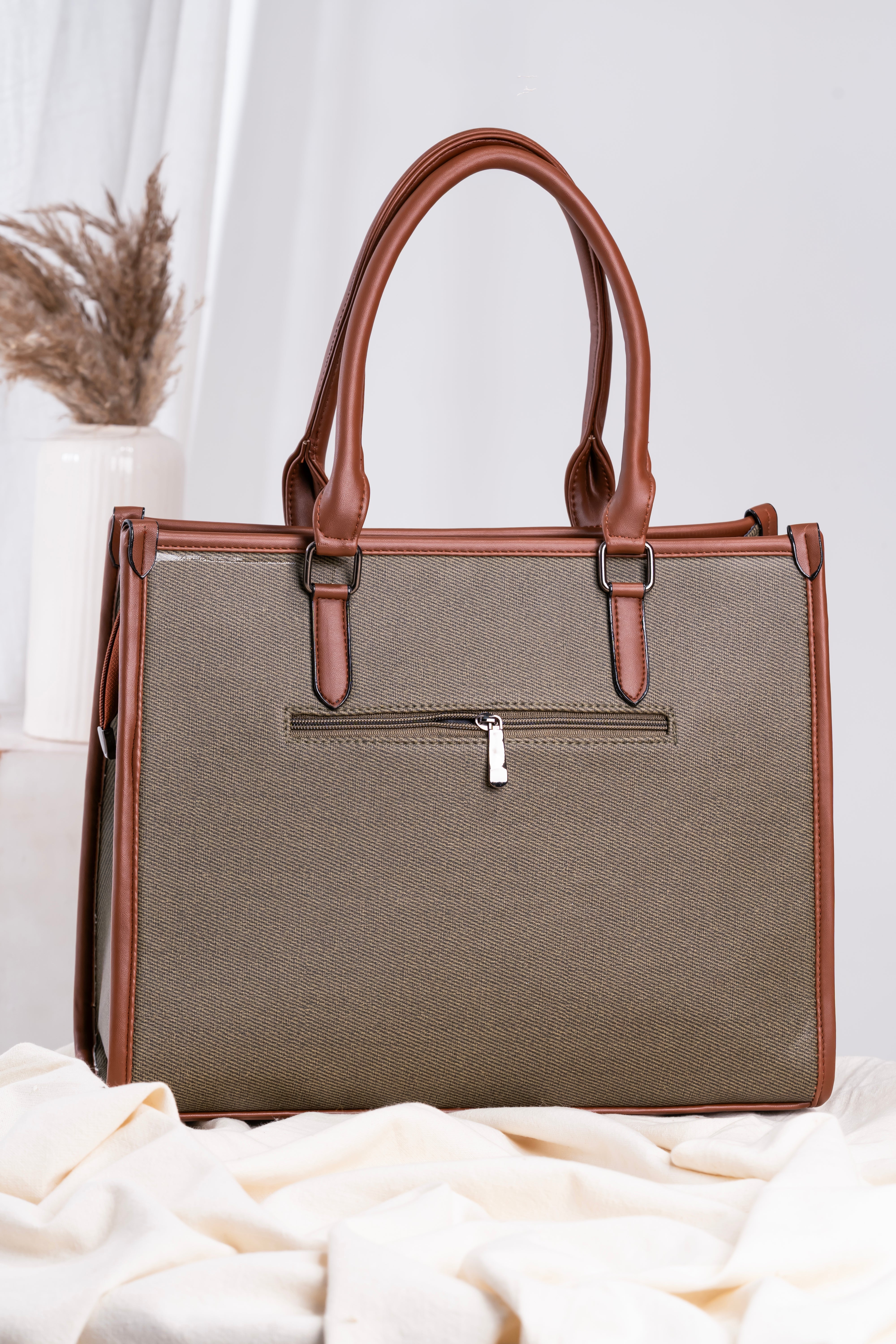 Women's Large Green Jute Classic Tote