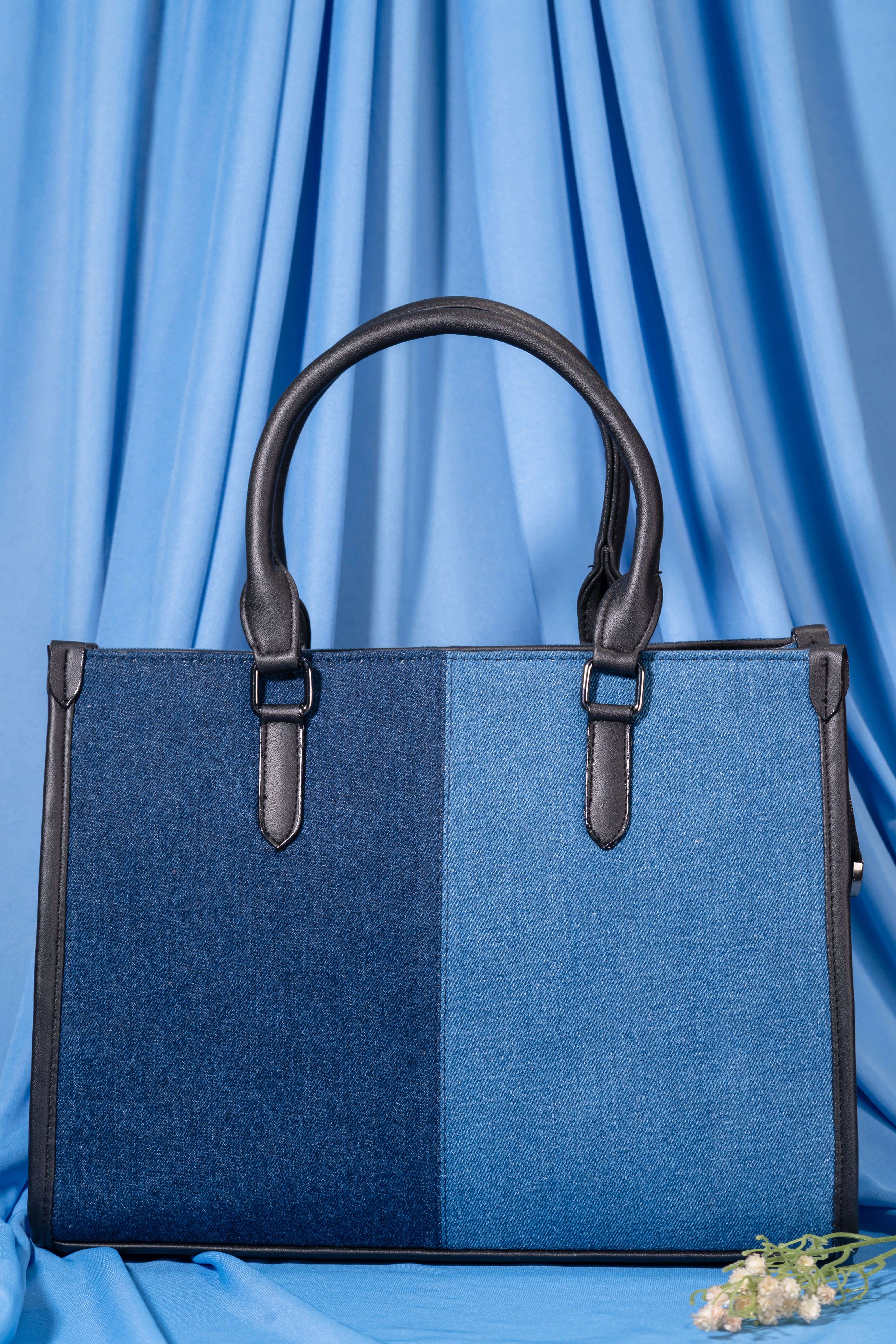 Denim Tote | Laptop Bag With Adjustable & Detachable Strap | Fits Up to 14 Inches Laptop