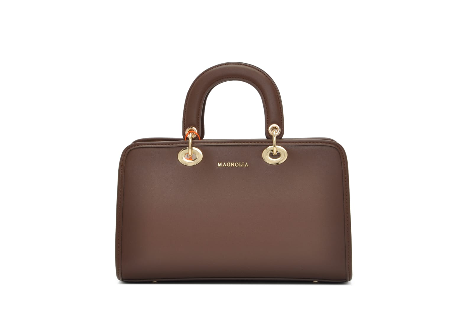 Elegant Brown Structured Handbag with Sling Strap
